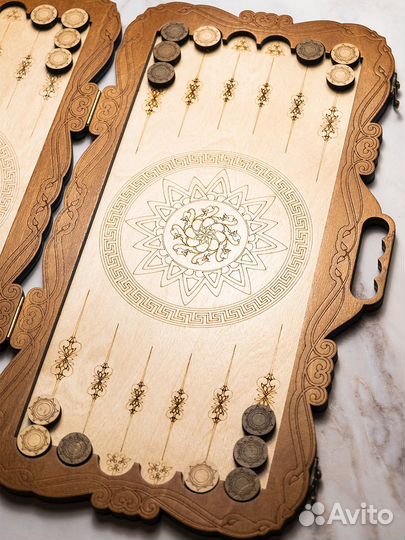 Нарды резные с ручкой 50см новые