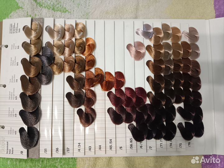 Палитра красок для волос