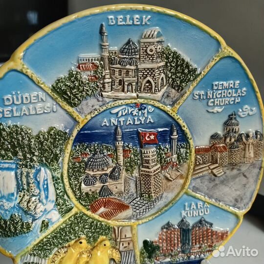 Сувенирная тарелка из Турции на с подставкой