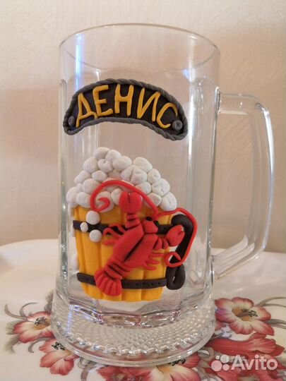 Кружка пивная V 500 мл из полимерной глины