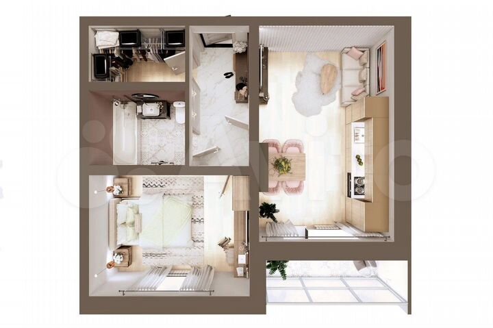 1-к. квартира, 44,4 м², 4/5 эт.