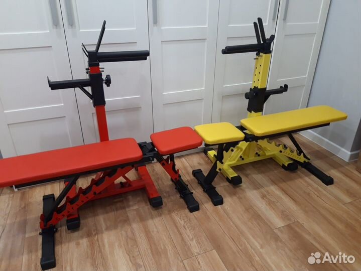 Скамья силовая для жима и стойки с подстраховкой