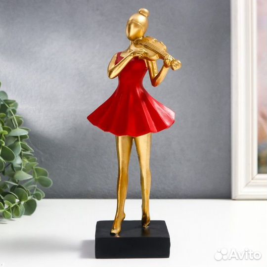 Сувенир полистоун 'Девушка со скрипкой' микс 24х10