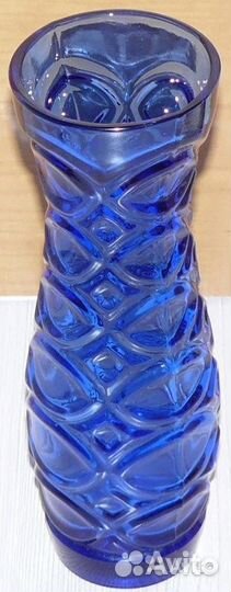 Ваза из СССР кобальтовое стекло