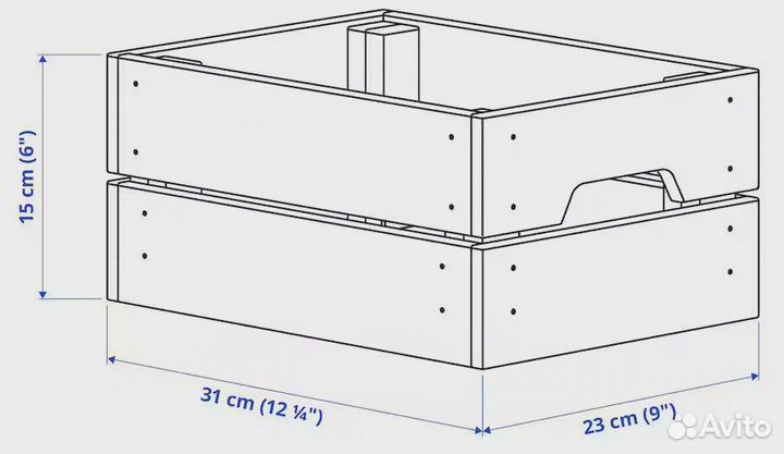 Ящик Кнагглиг Икеа из дерева