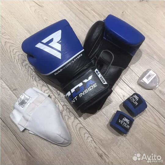 Набор боксёра: перчатки RDX, бинты, защита, капа