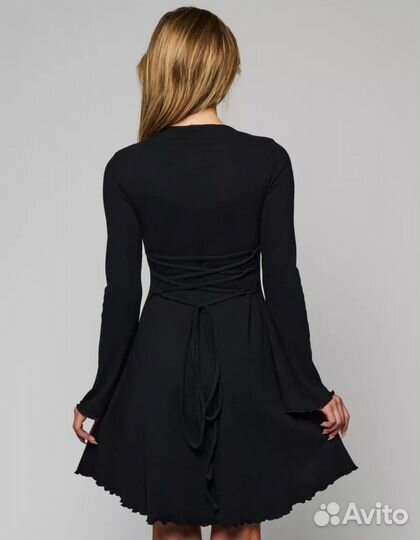 Платье женское лапша 44 черное