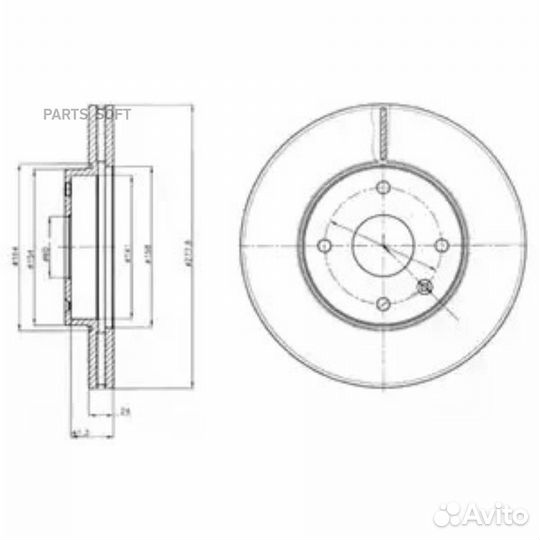 Delphi BG4193 Диск торм. пер.278x22 4 отв