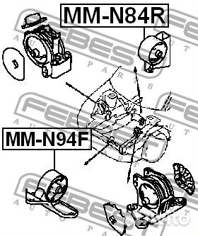 Febest MM-N94F Подушка двигателя передняя