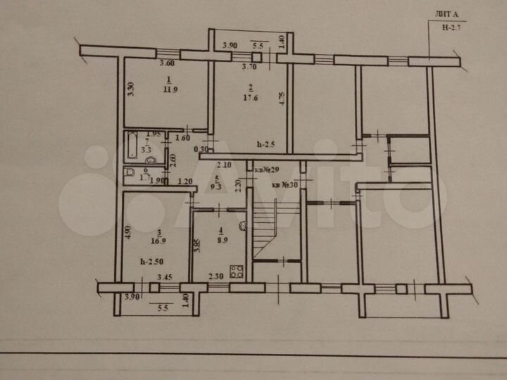 3-к. квартира, 69,6 м², 1/5 эт.