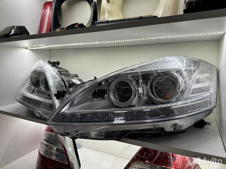 Mercedes benz W221 передние фары рестайлинг