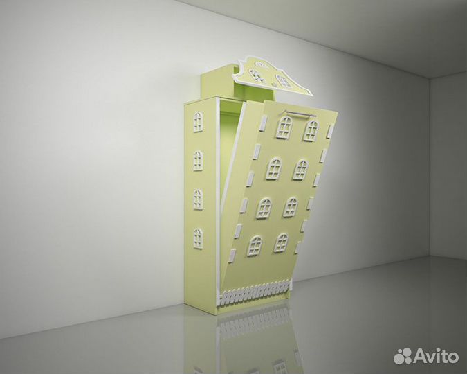 Подъемная откидная шкаф кровать домик детская Б-32