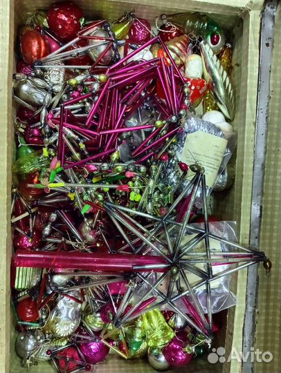 Елочные игрушки лот 120шт + бусы + звезда