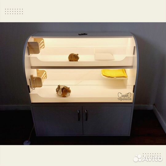 Клетка для морских свинок 100х50х60 см,белый,круг8