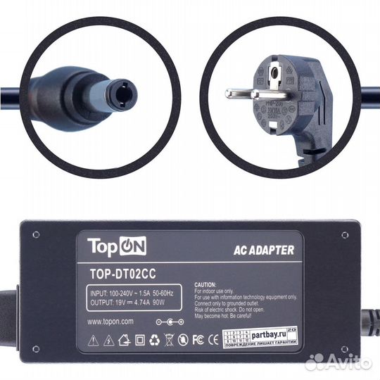 Блок питания TOP-DT03 для Toshiba 19V 4.74A 5.5x2