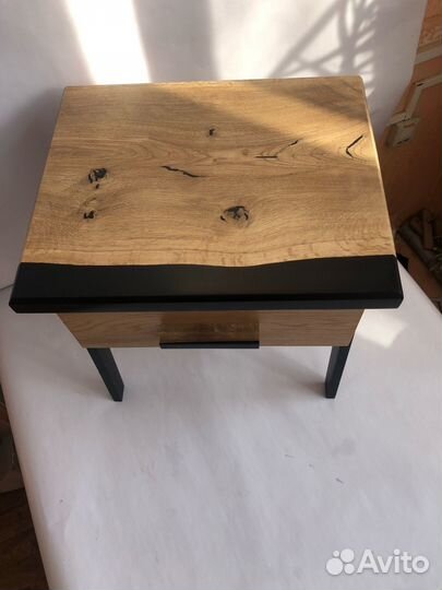 Тумба прикроватная в стиле лофт со смолой