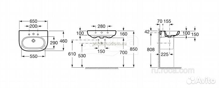 Roca Meridian 327241000 Раковина 65x46