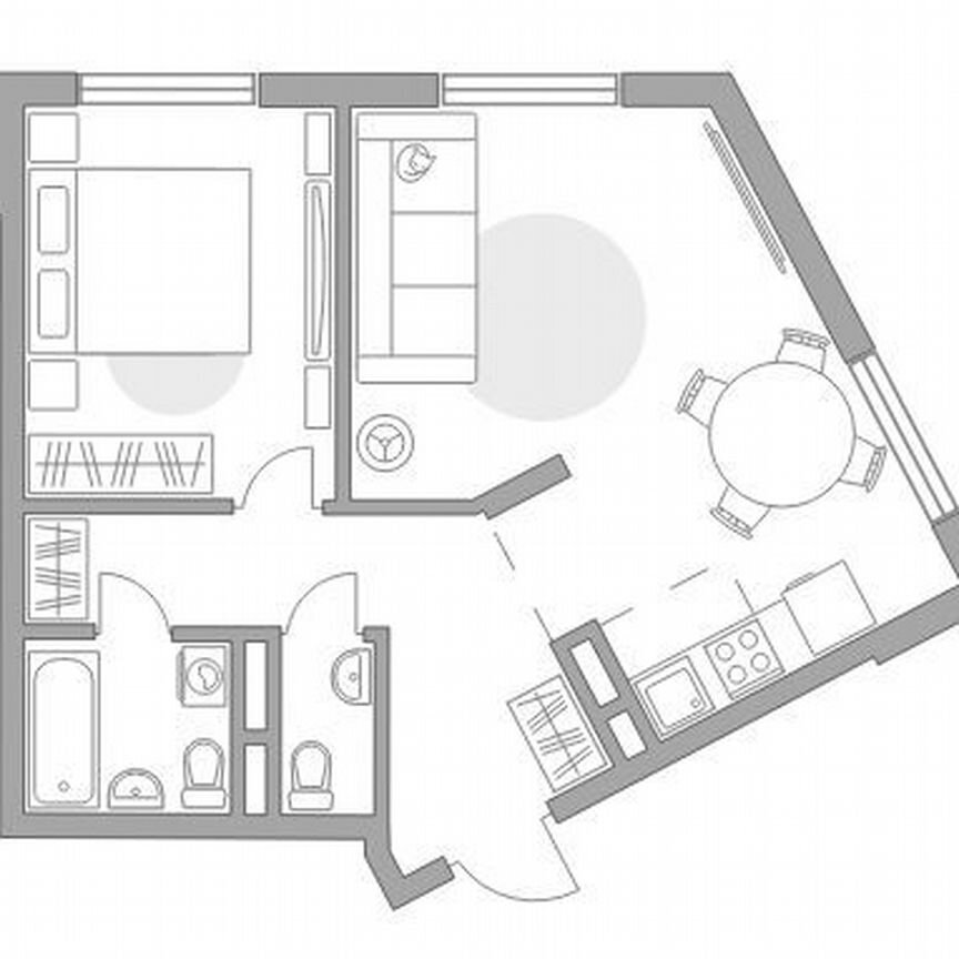 2-к. квартира, 49,9 м², 1/6 эт.