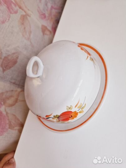 Масленка фарфоровая СССР