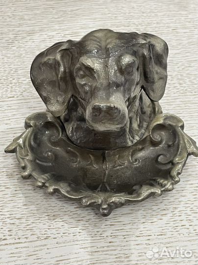 Пепельница-чернильница винтаж СССР «Голова собаки»