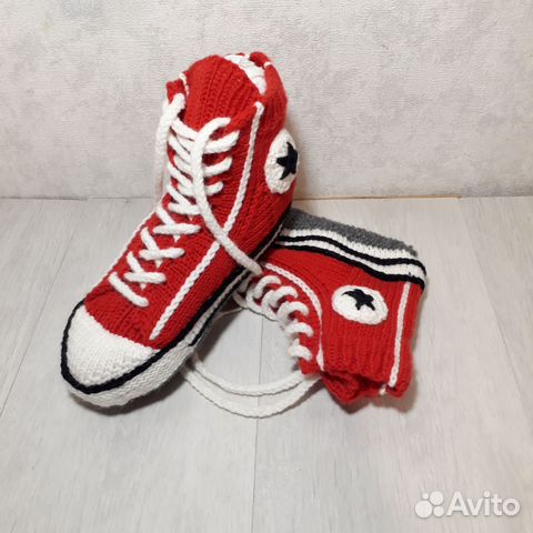 Вязаные носки-кеды аля- Converse