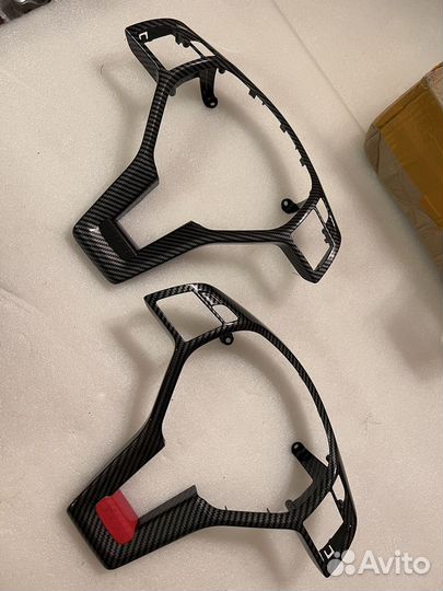 Накладка на руль Mercedes AMG хром/черная/карбон