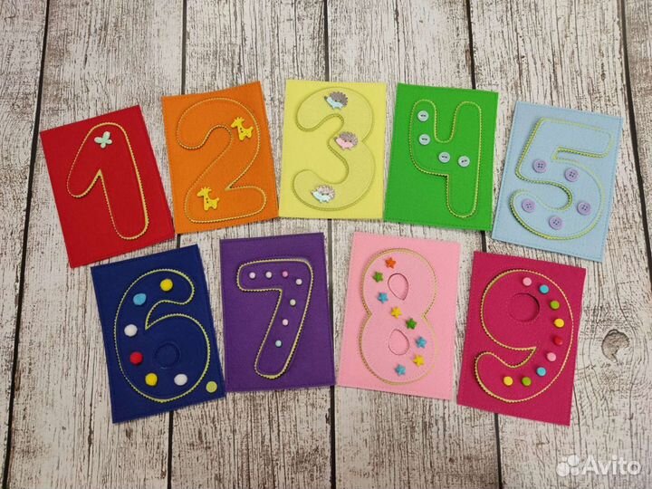 Цифры из фетра, счет