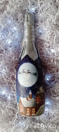 Новогодний декор бутылок