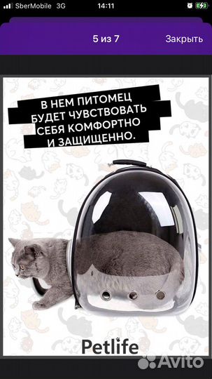 Рюкзак переноска для кошек