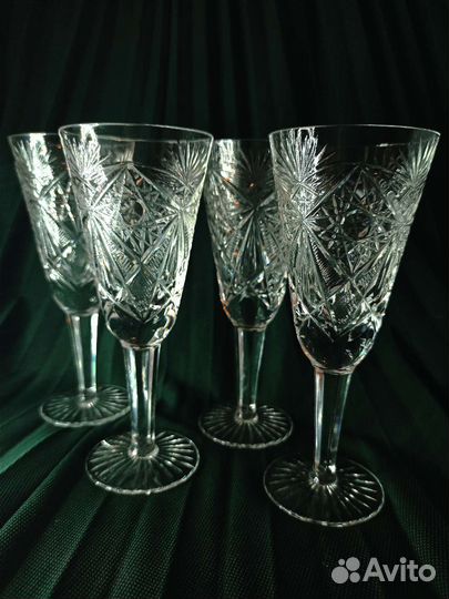 Хрустальные фужеры 4шт