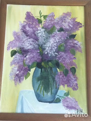 Картина маслом на холсте «Сирень»