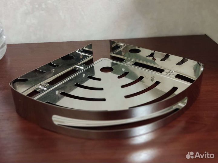 Угловая полка для ванной из нерж. стали новая