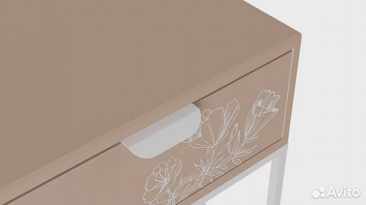 Прикроватная тумба Калифорния Дрим Пудра/Белый