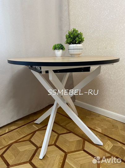 Стол кухонный круглый раздвижной Дуб Кера