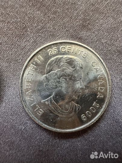 Канада, 25 центов 2002, 1 доллар 2008