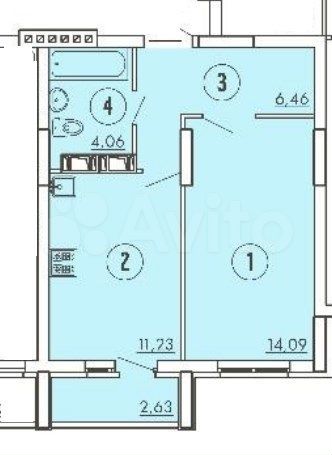 1-к. квартира, 39 м², 6/25 эт.