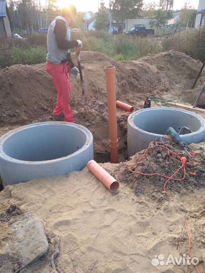 Септик из бетонных колец. Под ключ. Копка колодца