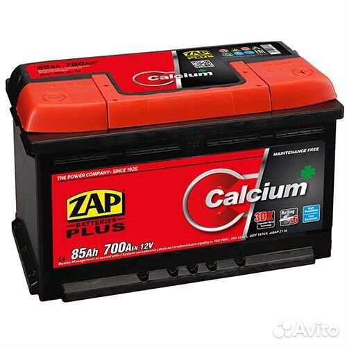 Аккумулятор 85 Ah (700A) ZAP Calcium Plus