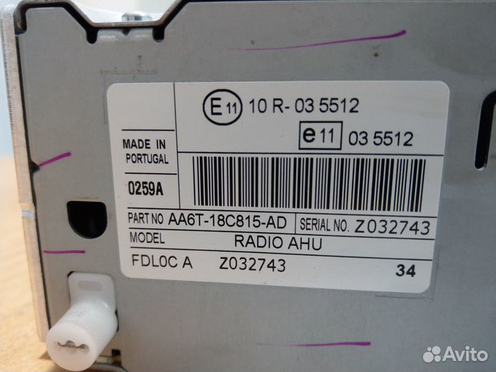 Магнитола штатная форд фиеста 6 2010