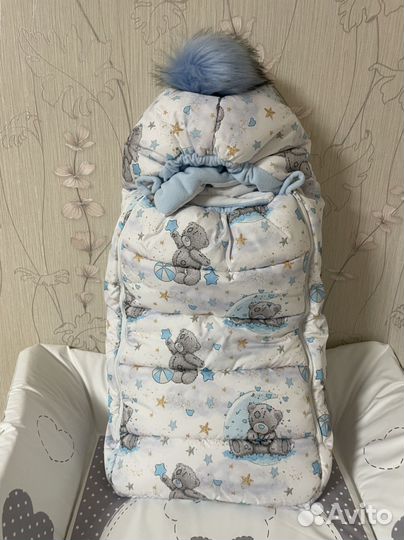 Конверт и комбинезон на выписку для мальчика зима