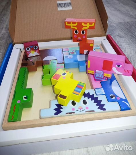 Деревянный пазл Зоотетрис