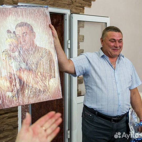 Портрет по фото на холсте