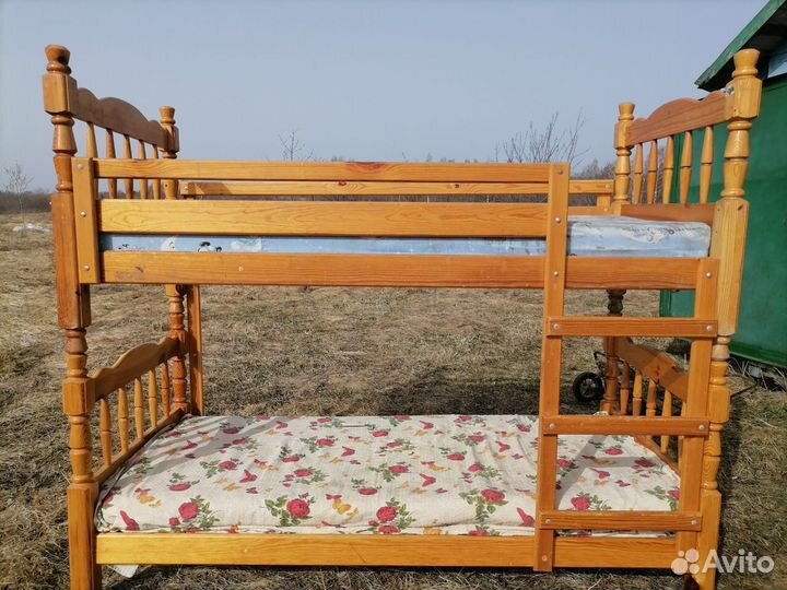 Детская двухярусная кровать с матрасом бу