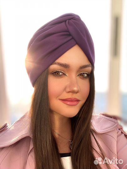 Чалма фиолетовая из трикотажа