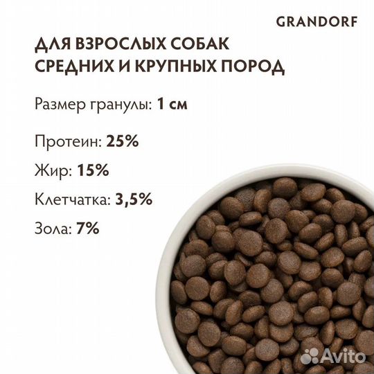 Корм для собак Grandorf с кроликом и индейкой 10кг