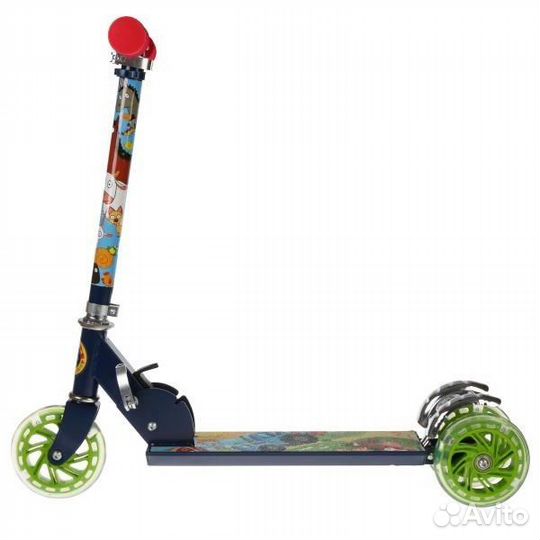 Самокат 3 колеса принт Синий Трактор 120*80