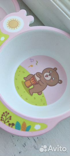 Детская бамбуковая посуда для кормления