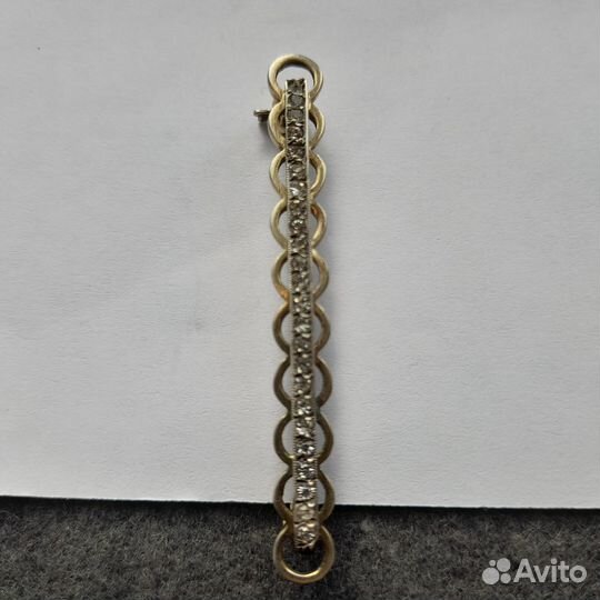 Антикварная брошь заколка серебро