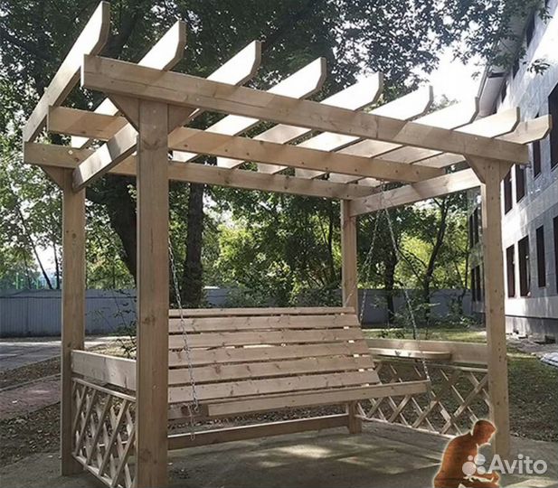Качели деревянные