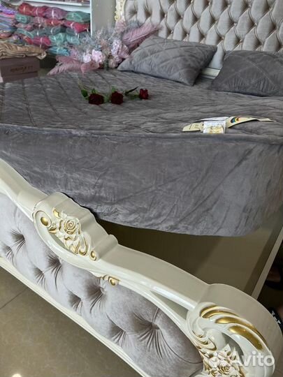 Наматрасник стеганный велюр